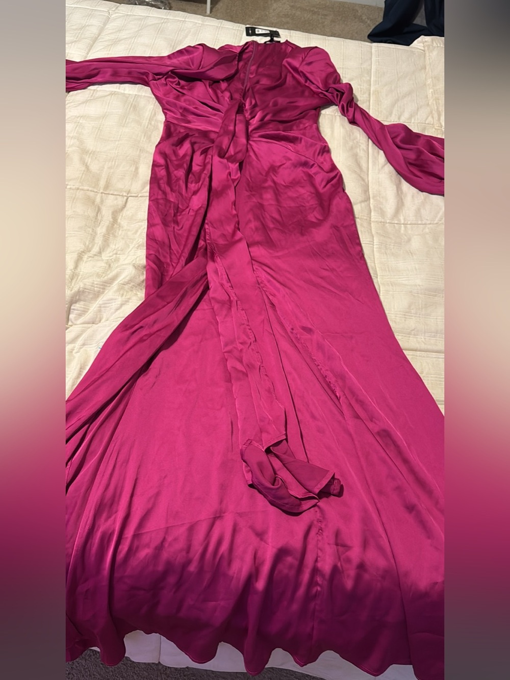 Women's Magenta Maxi dress - Elegant Flowing Silhouette